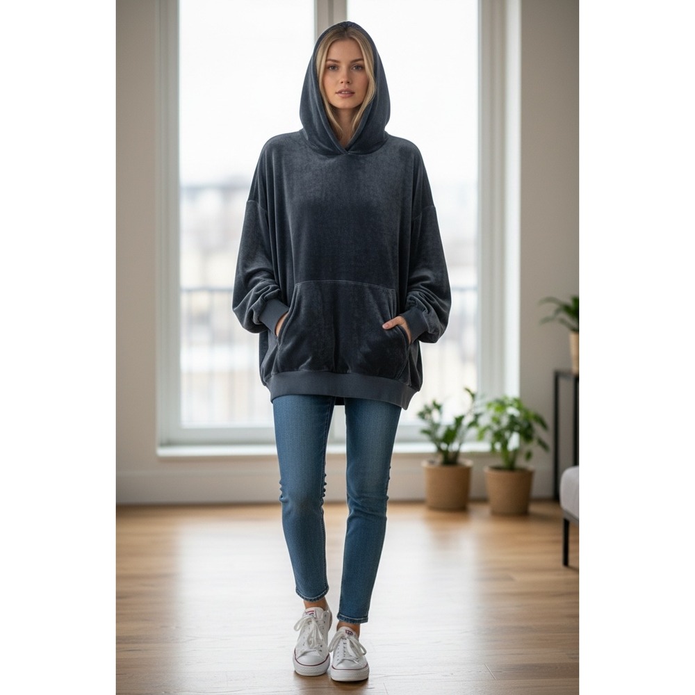 K‎ Jordan 3X unbelievable gorgeous blue & soft Cozy Velvet Hoodie